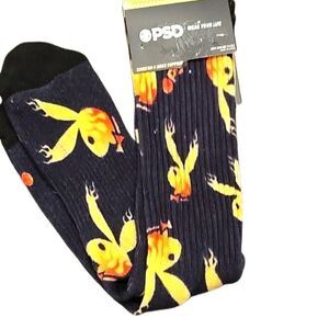 PSD Playboy Flaming Bunny Crew Sock